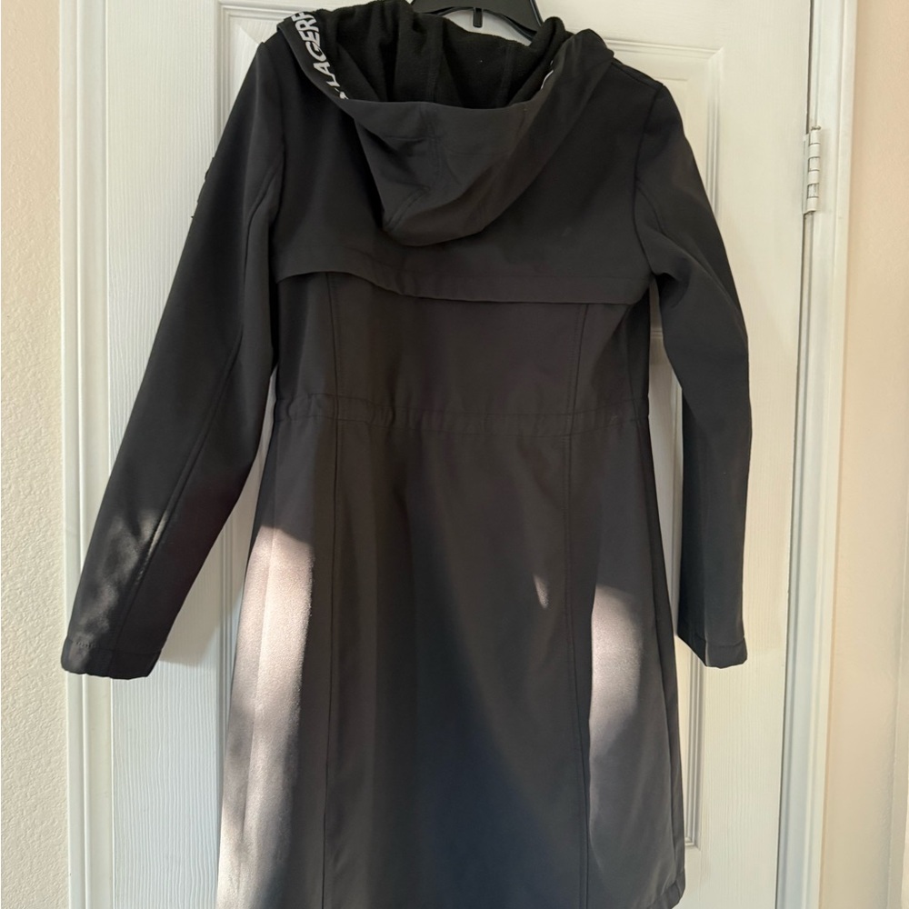 Karl Lagerfeld Women's Black Hooded Raincoat - Picture 6 of 6